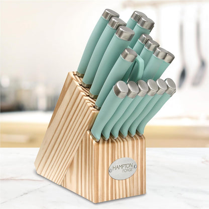 Hampton Forge EpicurePistacho - Juego de bloques de 17 piezas, pistacho