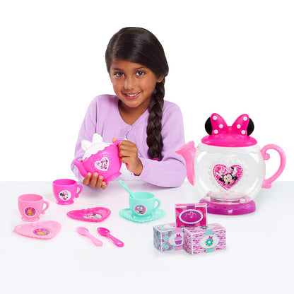 Just Play - Tetera de Minnie Mouse de Disney, Juego de té Preescolar, 14 Piezas, Juguetes para niños para Edades de 3 años