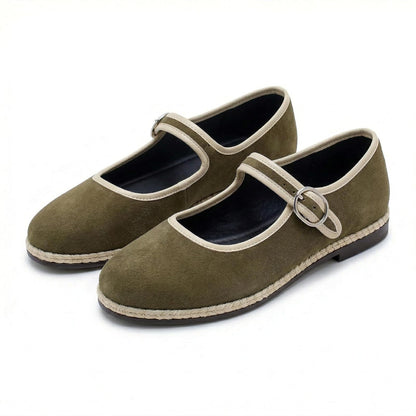 Pulaski Le Ballerina Zapatos Mary Jane para Mujer - 27.0 cm - Verde Musgo