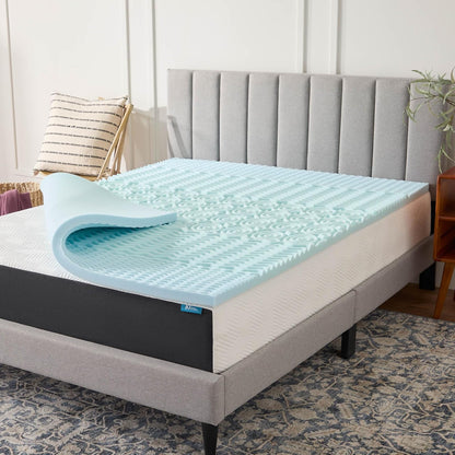Lucid Colchoneta de Memory Foam con Gel 7.5 cm, Queen - 5 cm - Gel - 99 x 190 cm