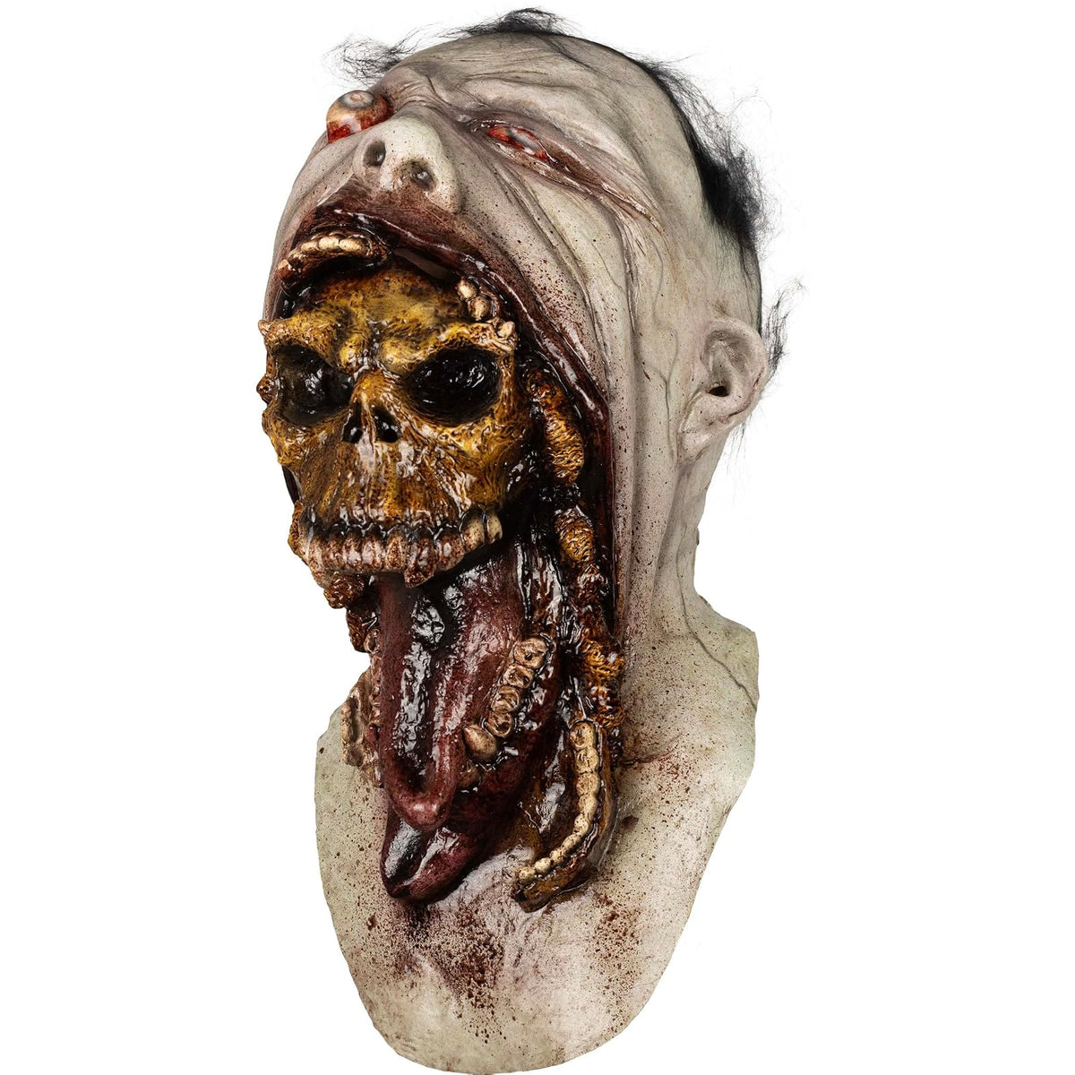 Ghoulish Productions Máscara De Látex Blurp Deceased, Accesorio Látex Cosplay Calavera Malévola, Disfraz Aterrador para Halloween y Fiestas Temáticas, Cosplay Demonio Skull, Diseño Artesanal