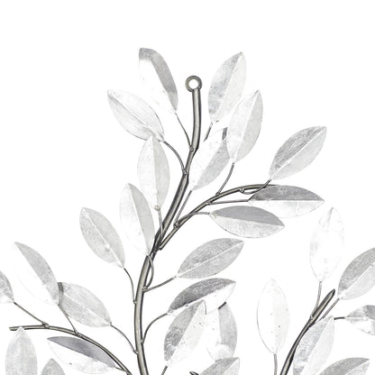 Benzara Deco 79 56848 Decoración de pared de metal notable, blanco, 25 pulgadas de largo x 2 pulgadas de ancho x 44 pulgadas de alto