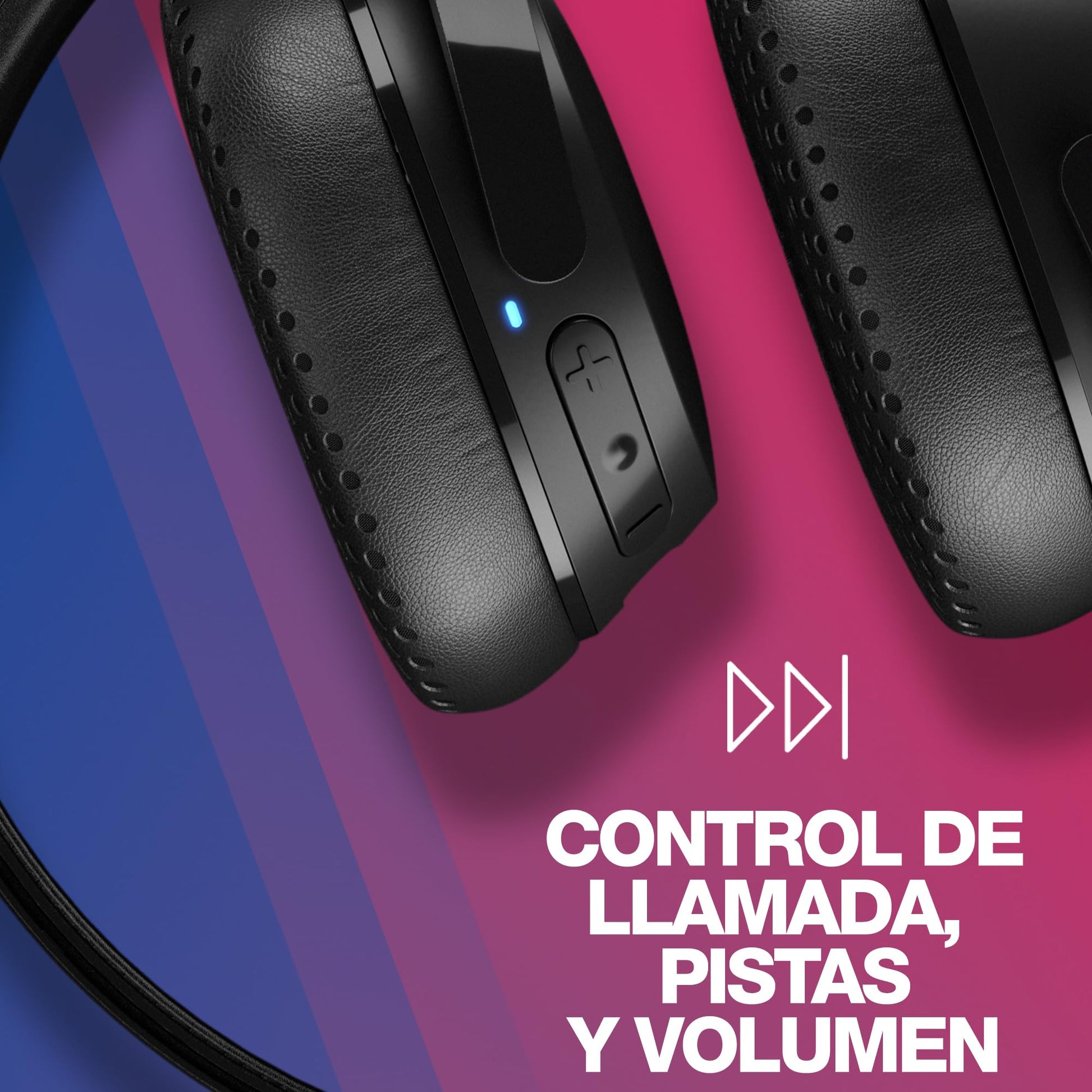 Audífonos Skullcandy Riff 2 On-Ear Inalámbricos, 34 Horas de Batería, Micrófono, Compatibles con iPhone, Android y Dispositivos Bluetooth, Negro