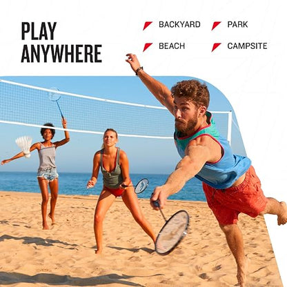 Franklin Sports Juego de bádminton de Repuesto para 2 Jugadores, 2 Raquetas de bádminton y 2 Volantes para Adultos y niños