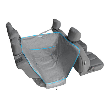 Kurgo Wander Dog Hammock Style Seat Cover for Pets, Pet Seat Cover, Dog Car Hammock, Water-Resistant, Khaki, 27.5" Wide, Heather Charcoal Grey, Model:K01783