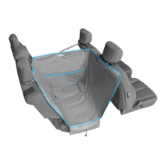 Kurgo Wander Dog Hammock Style Seat Cover for Pets, Pet Seat Cover, Dog Car Hammock, Water-Resistant, Khaki, 27.5" Wide, Heather Charcoal Grey, Model:K01783
