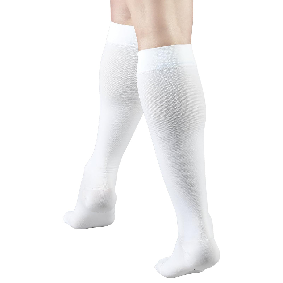 Truform 20-30 Mmhg Compression Stockings For Men And Women, Knee High Length, Closed Toe White, Pack of 1