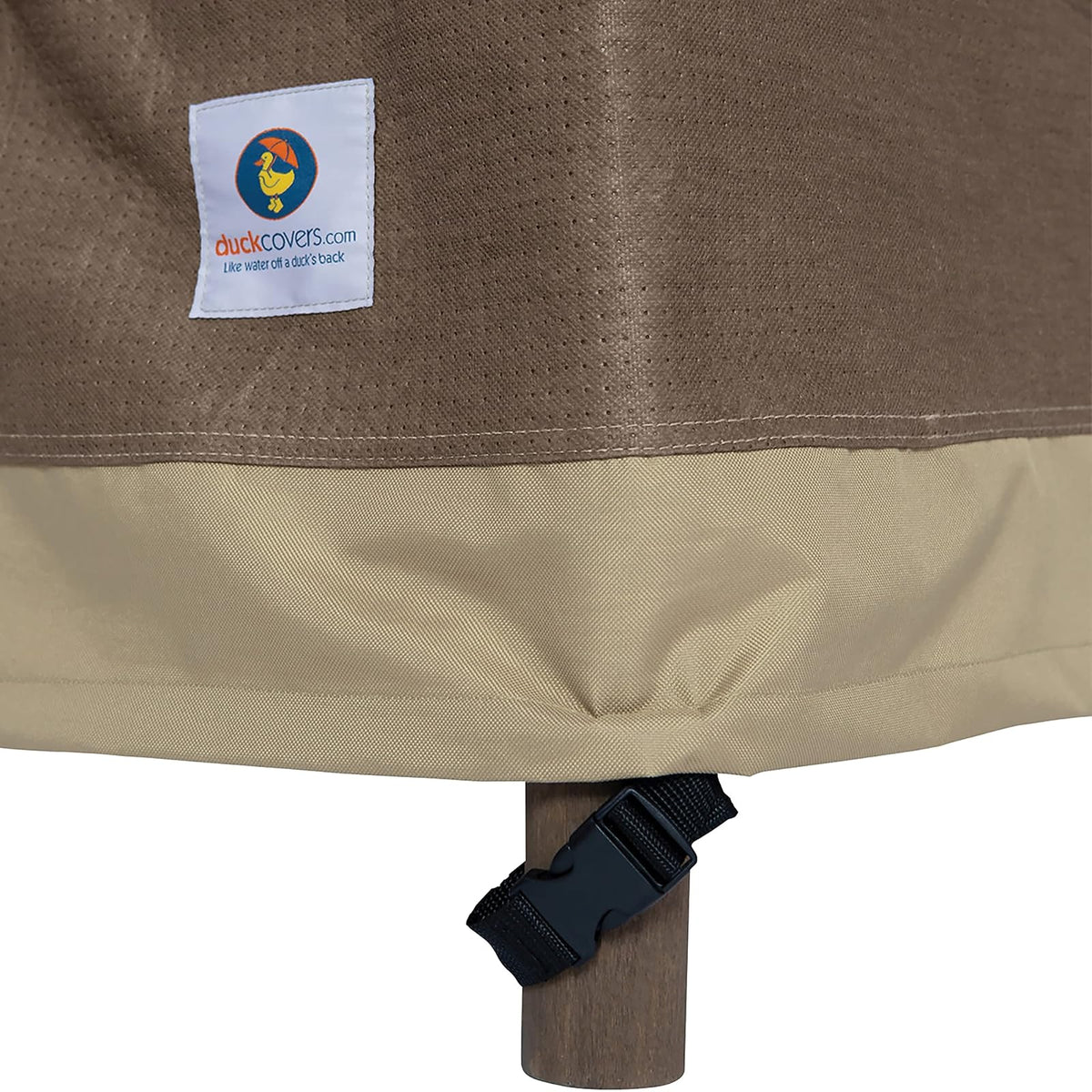 Duck Covers - Mesa de Patio Redonda Elegante con Funda para sillas, Marrón, 76Dia x 29H