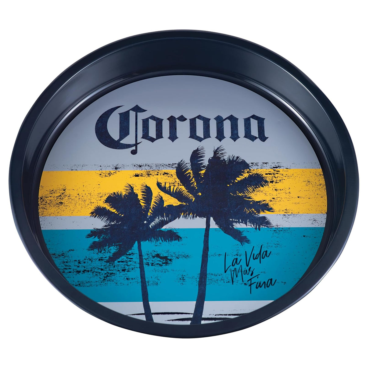 Tin Box Company - Bandeja redonda grande para bebidas, corona