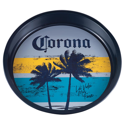 Tin Box Company - Bandeja redonda grande para bebidas, corona