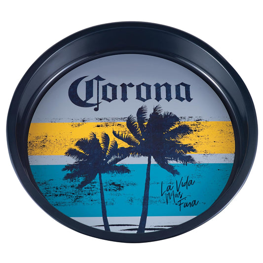 Tin Box Company - Bandeja redonda grande para bebidas, corona