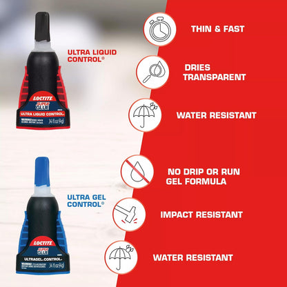 Loctite Super Glue Ultra Gel Control - Botella de 12 unidades