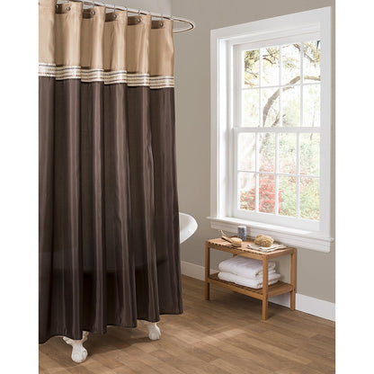 Lush Decor Terra Cortina de Ducha, 72 por 182.9 cm, Color café y Beige