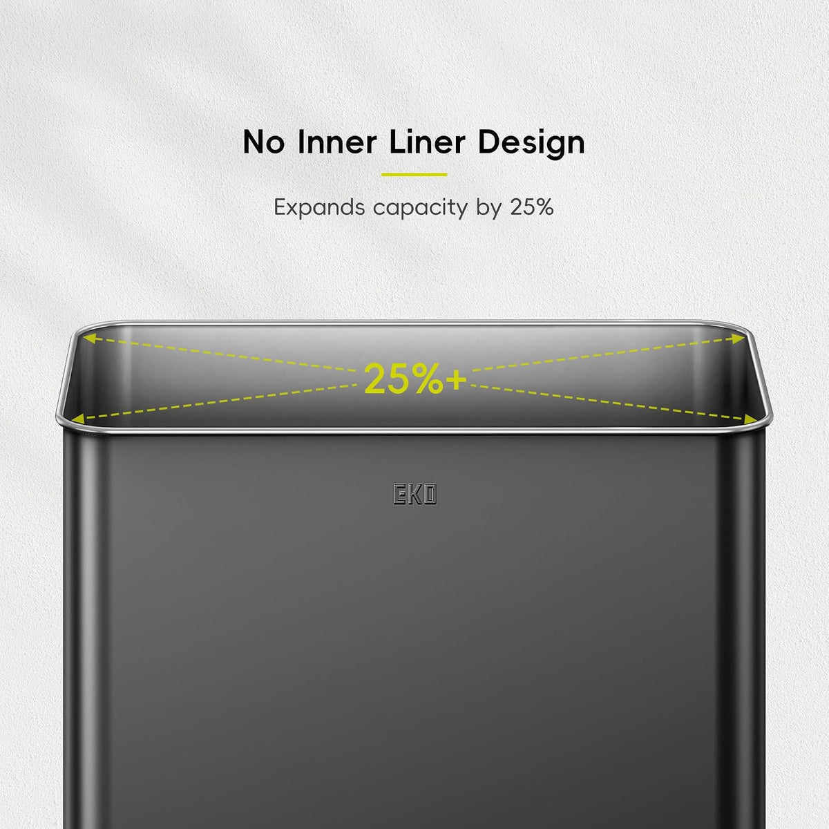 Eko Mirage X 80L Papelera Automática Sensor Acero Inoxidable | Negro mate, sensor de movimiento sin contacto, función apertura 20 minutos, capacidad 25% mayor