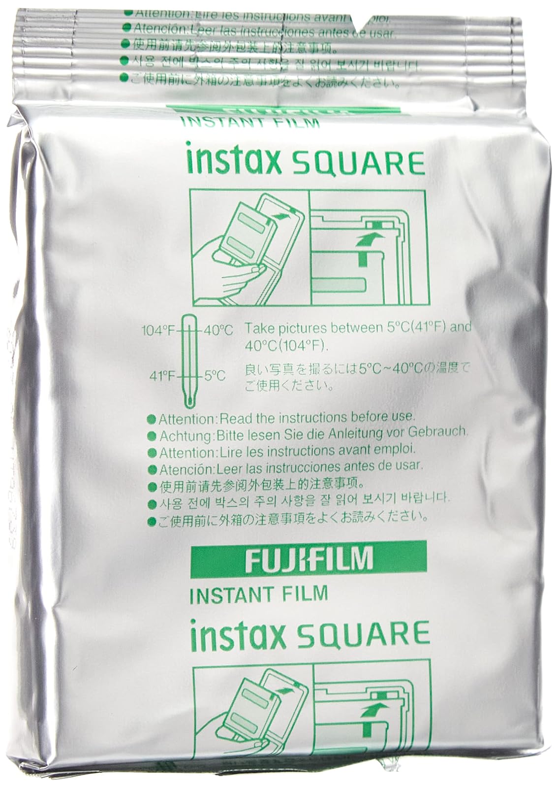 instax Fujifilm Película Square, Paquete de 2 + Fujifilm Square Black Film - 10 exposiciones