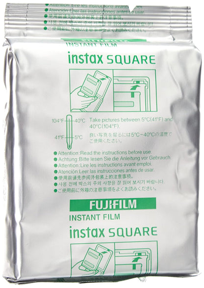 instax Fujifilm Película Square, Paquete de 2 + Fujifilm Square Black Film - 10 exposiciones