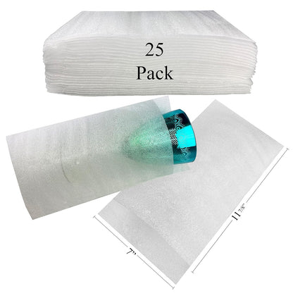 UBOXES Bolsas de espuma de 7 x 11-7/8 pulgadas para vasos (paquete de 25) protegen los platos