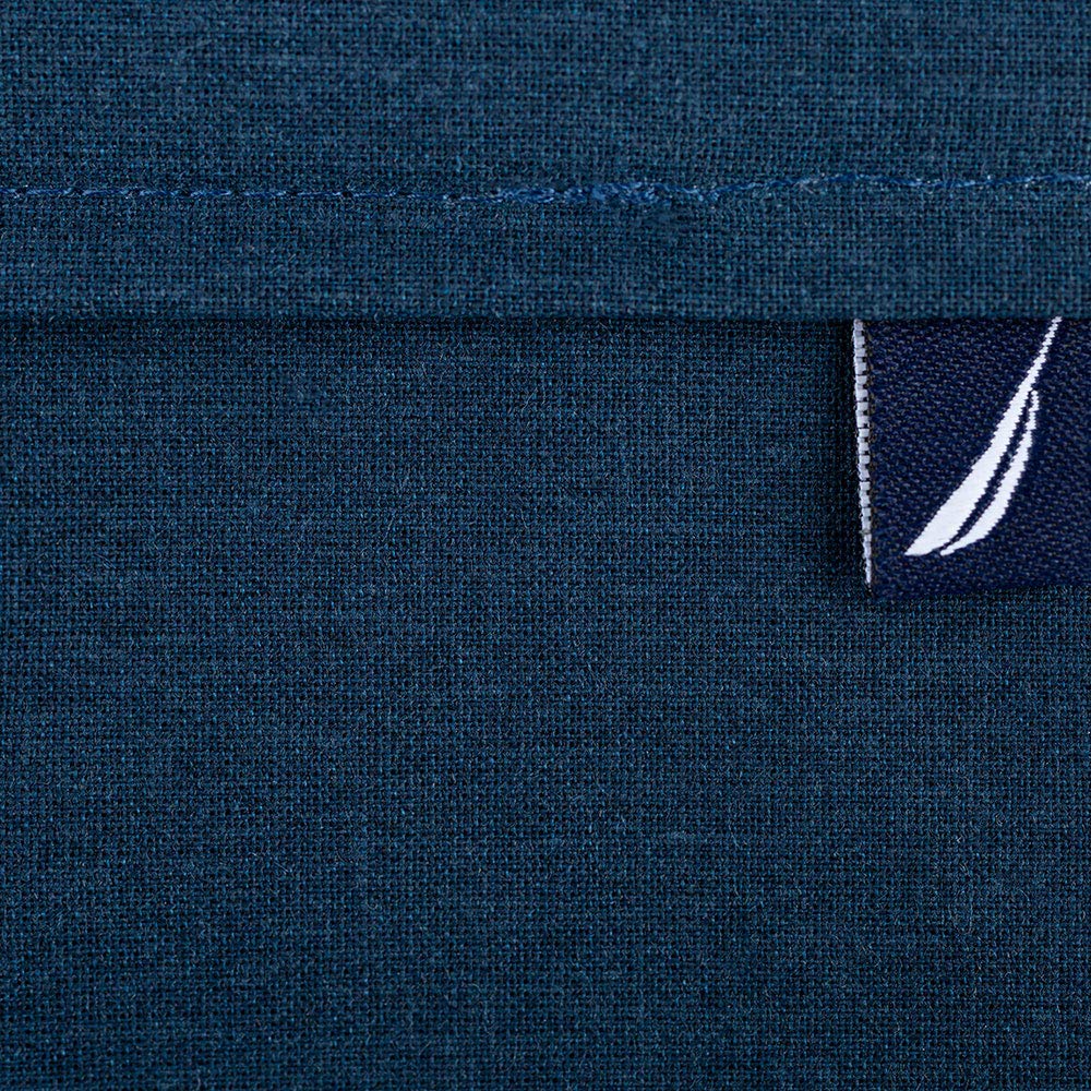 Nautica, Set de Sábanas Queen 100% Algodón, Color Azul, Captain´s Blue