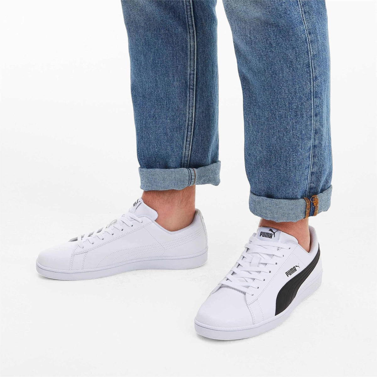 PUMA, Tenis Casuales UP, Unisex, Blanco con Azul, Talla 25,5