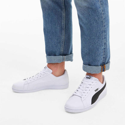 PUMA, Tenis Casuales UP, Unisex, Blanco con Azul, Talla 25,5