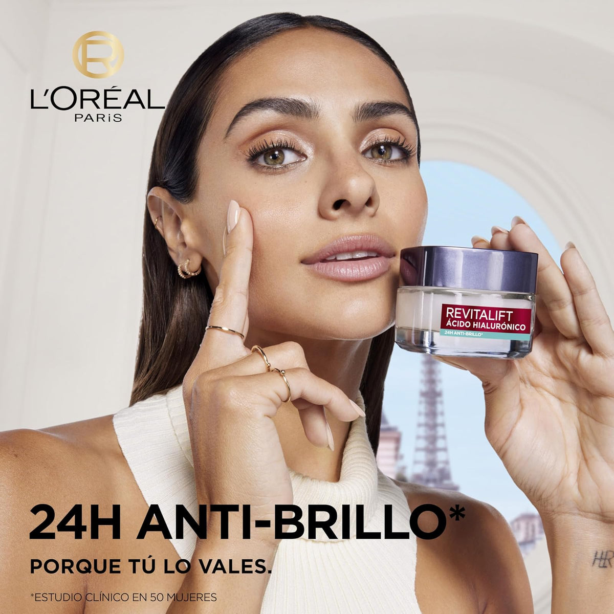 L'Oréal Paris Gel Crema Facial Rellenador Anti Brillo Revitalift Ácido Hialurónico, 50 ml