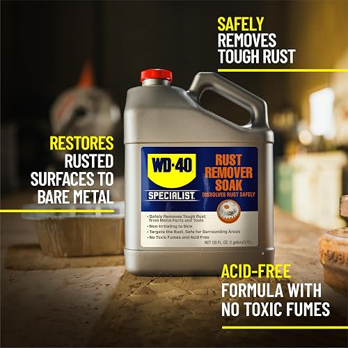 WD - Removedor de óxido 40 Specialist, disolvente de óxido de acción rápida. 1 galón (paquete de 1)