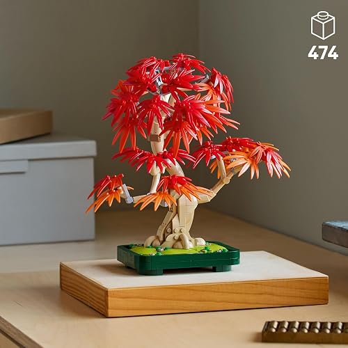 LEGO Bonsái de Arce Rojo Japonés Kit de Construcción de Planta Decorativa para Adultos, Set de Naturaleza, Idea para Regalo, Modelo de Exhibición Coleccionable 10348