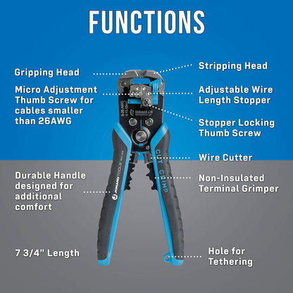 Jonard Tools WSC-826 - Pelacables y crimpadora ajustable, 8-26 Awg