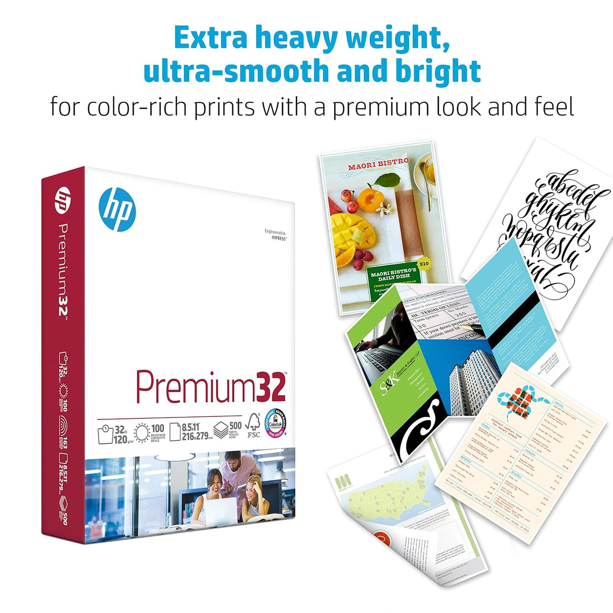 HP Paper, Premium Choice LaserJet, 32lb, 8.5 x 11, Carta, 100 luminoso, fabricado en EE. UU., Blanco