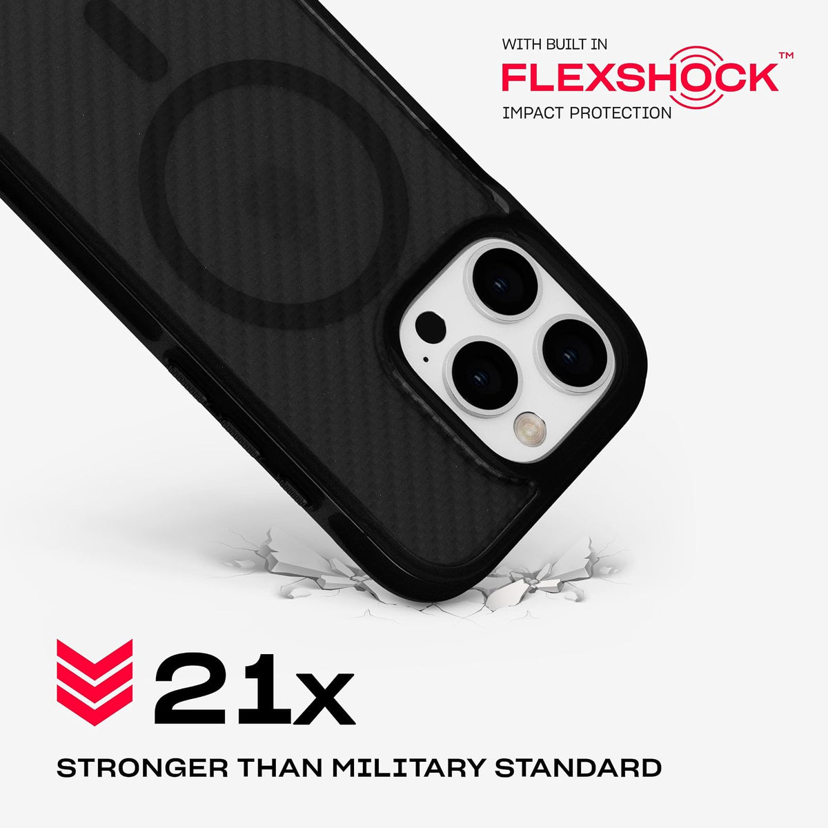 tech21 EvoArmor para iPhone 16 Pro Compatible con MagSafe - Funda de protección contra Impactos 21x estándar Militar Probado en Negro