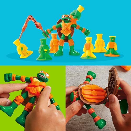 Play-Doh Hasbro Tortugas Ninjas Horno Lanzapizzas - Kit de Manualidades con 1 Figura, Horno para Pizza, Accesorios y 4 Latas niños y niñas a Partir de 4 años