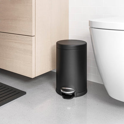 simplehuman Papelera para baño, 4,5 litros, Negro Mate