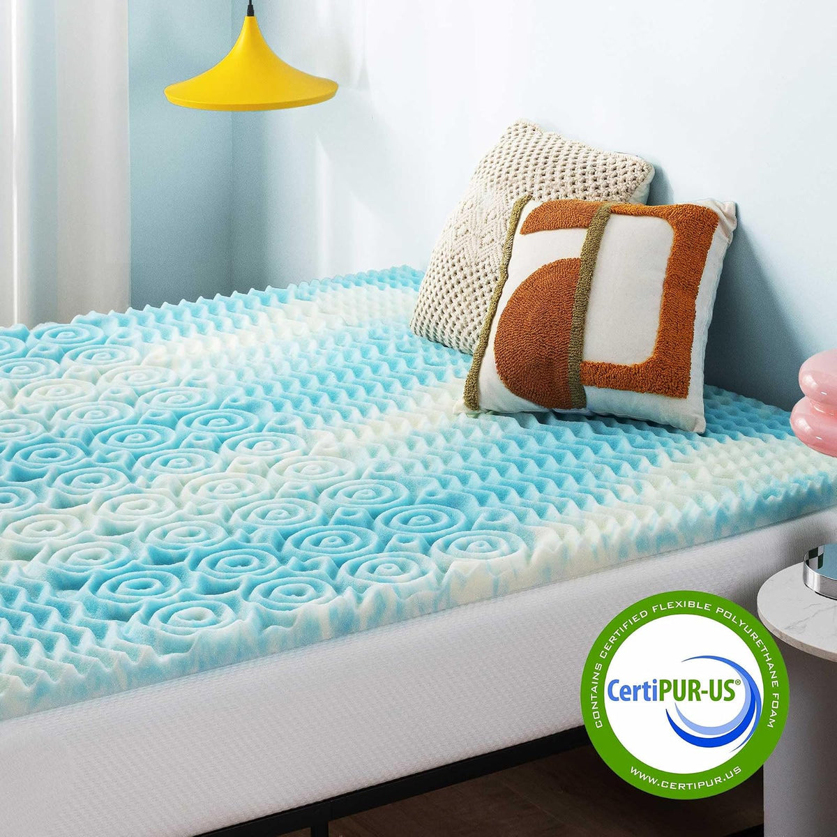 Best Price Mattress - Colchón de Espuma Aerobreeze de Gel de Remolino de 5 Zonas, Certificado CertiPUR-US, Esencial para recámara, Individual XL
