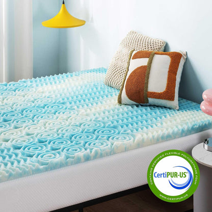 Best Price Mattress - Colchón de Espuma Aerobreeze de Gel de Remolino de 5 Zonas, Certificado CertiPUR-US, Esencial para recámara, Individual XL