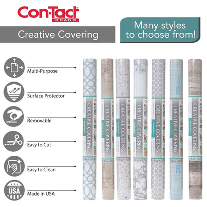 con-Tact Brand Creative Covering, Revestimiento de Estante Autoadhesivo, Rollo de Vinilo Multiusos, fácil de Usar y aplicar, 18 x 16 pies, Boardwalk