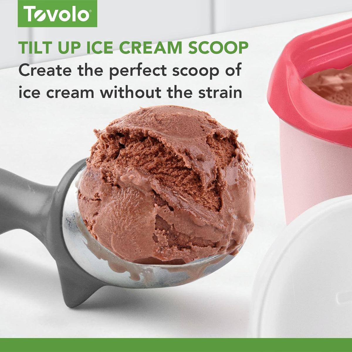Tovolo Cuchara inclinable (Blanca) - Gadget de Cocina y Herramienta para golosinas congeladas, Helados, sorbetes, gelatina/Utensilios de Regalo y 1 EA