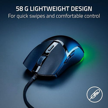 Razer Cobra Mouse para Juegos con Cable: Peso 58g - Interruptores Ópticos Gen-3 - Iluminación Chroma RGB con Luz Inferior - Sensor Óptico Preciso De 8500 dpi - Pies De Ratón 100% PTFE - Negro