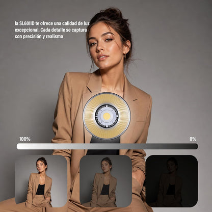 GODOX SL60IID Lámpara LED Daylight para Video 5600K, Luz Continua Montura Bowens, Bluetooth, Wi-Fi, CRI 96, TLCI 97, Luz para Fotografía, Streaming y Estudio Fotográfico
