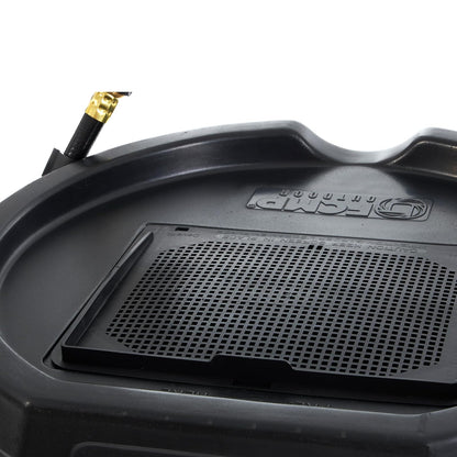 FCMP RC45-BLK - Barril de lluvia para exteriores (45 galones), barril de agua con parte trasera plana para regar plantas al aire última intervensión, jardines y paisajes, color negro