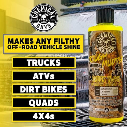 Chemical Guys Tough Mudder Jabón espumoso para lavado de camiones, todoterrenos y vehículos (Para cañones de espuma, pistolas de espuma o cubos de lavado), 3,79 l, aroma de limón
