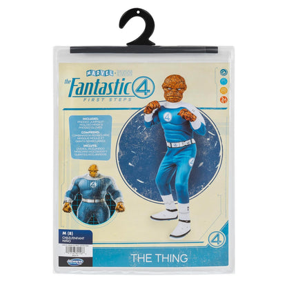 MARVEL The Thing - Disfraz oficial de Halloween para jóvenes, overol acolchado de alta calidad con máscara de plástico y guantes acolchados (M)