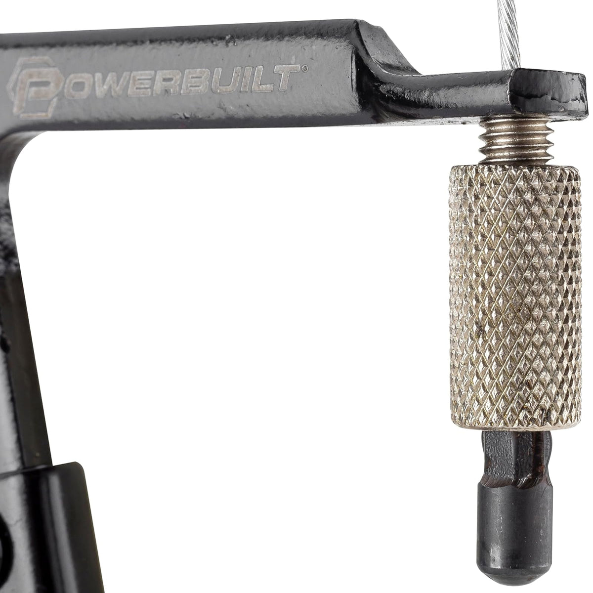 Powerbuilt 643091ECE - Alicates de abrazadera de manguera de ajuste de precisión con mango antideslizante, cable flexible de 24 pulgadas y mecanismo de bloqueo de carraca - Herramienta de abrazadera