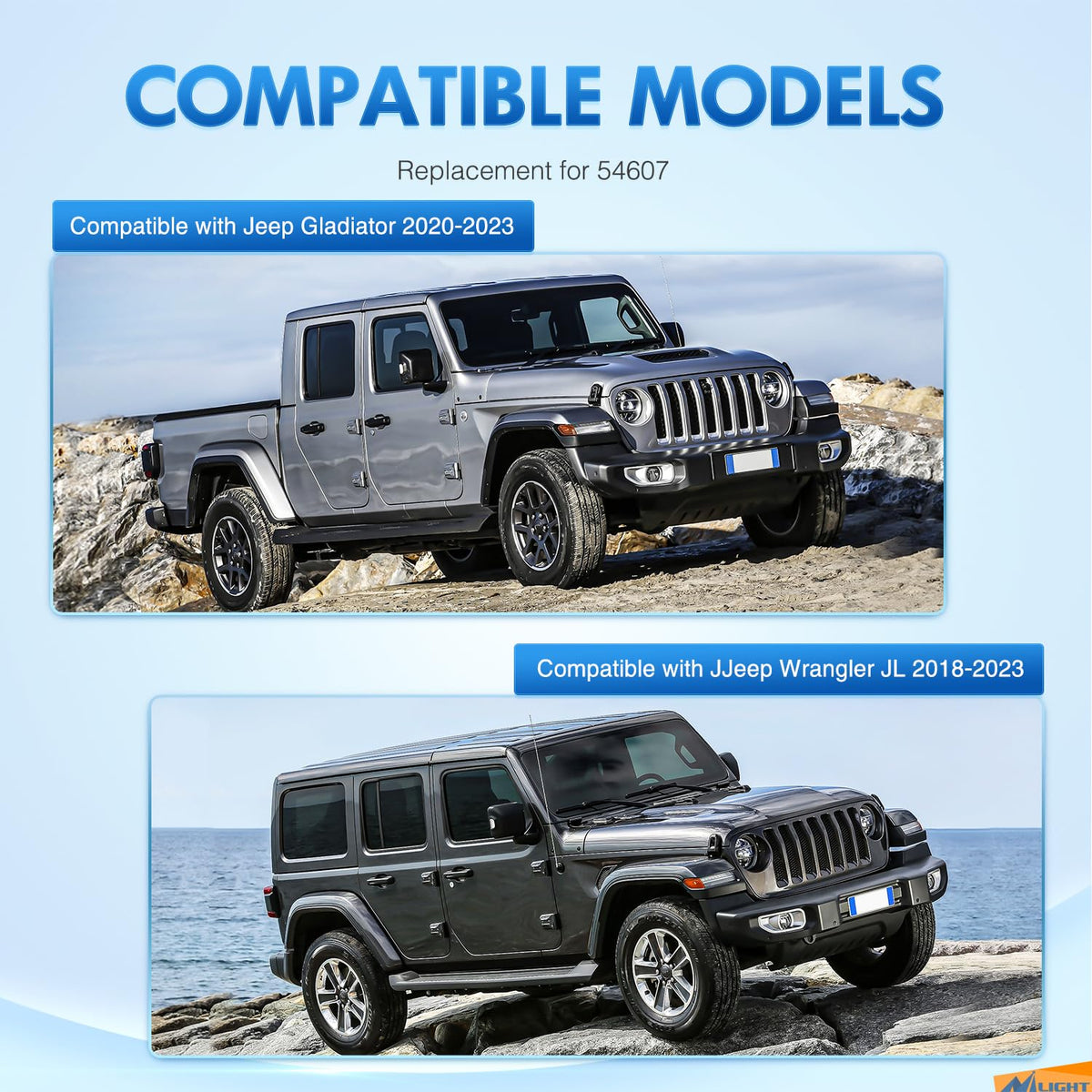 Nilight Kit de arnés de cableado de Remolque de 4 vías 56407 para el Lado del vehículo, arnés de Cable de Remolque JL Personalizado Compatible con Wrangler JL 2018-2023 y Gladiator 2020-2023, 2 años