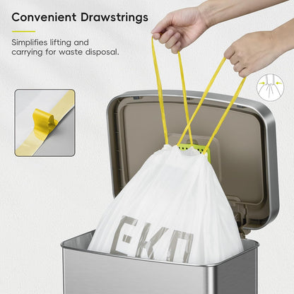 EKO - Bolsas de basura de 21 galones, 50-90 litros, 60 unidades con cordón, bolsas de basura extra fuertes, aroma a lavanda con control continuo de olor, rollo de fácil dispensación para cocina y uso