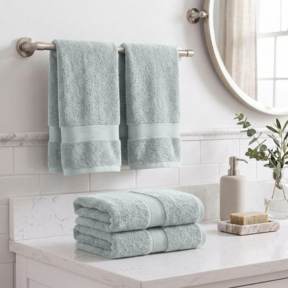 Superior, 900 gram, 100% Premium Long-Staple Combed Cotton 4-Piece Hand Towel Set, Seafoam