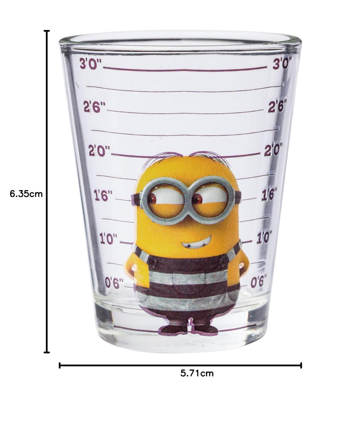 Minion de Mi villano favorito, foto de identificación policial, minis, vaso para tragos, Multicolor, 29.57ml, 1