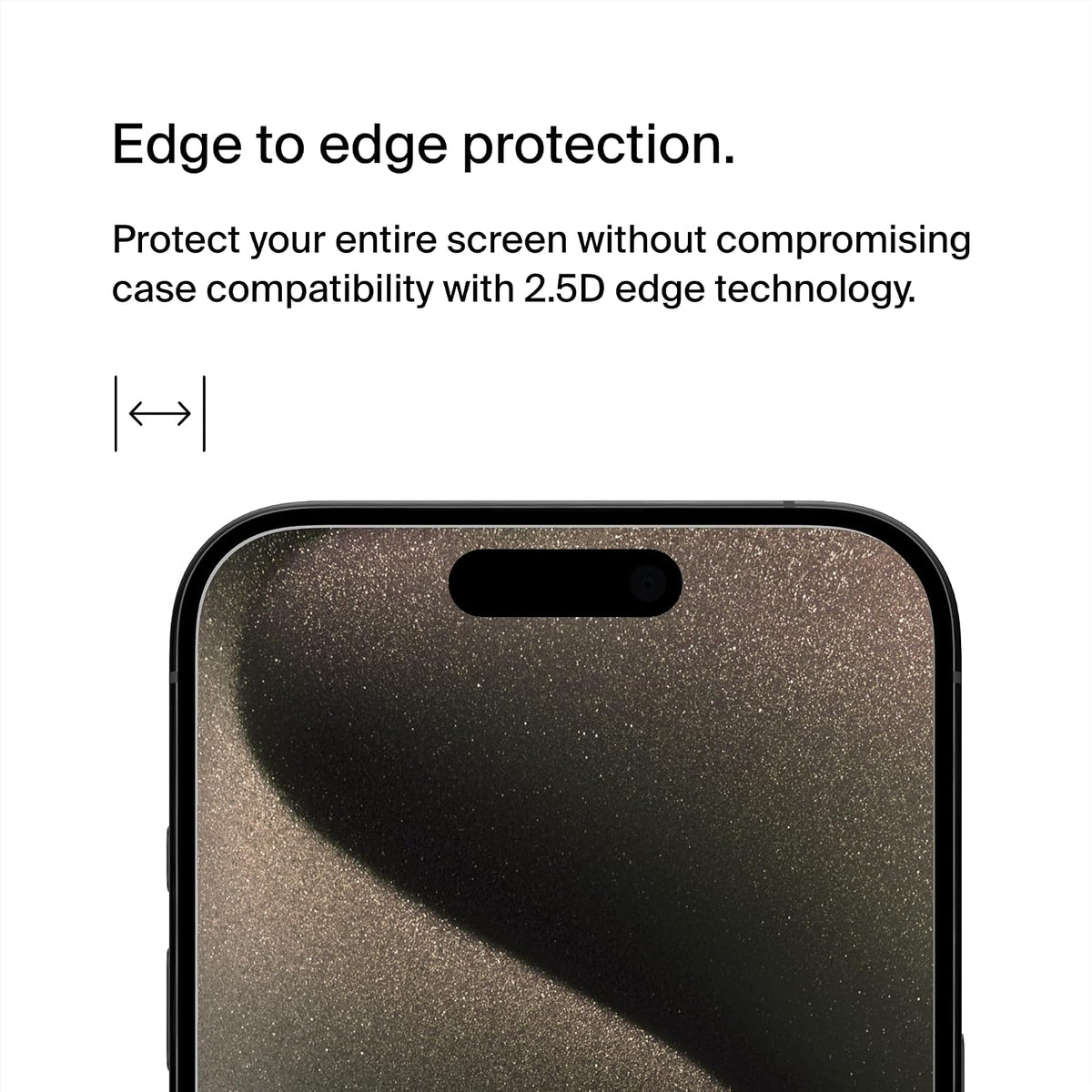 Belkin - Película protectora de vidrio para iPhone 15 Pro, vidrio templado (antiespía, vidrio templado, AGC japonés), antibacteriano, ultrafino de 0,33 mm con kit de instalación fácil OVA149zz