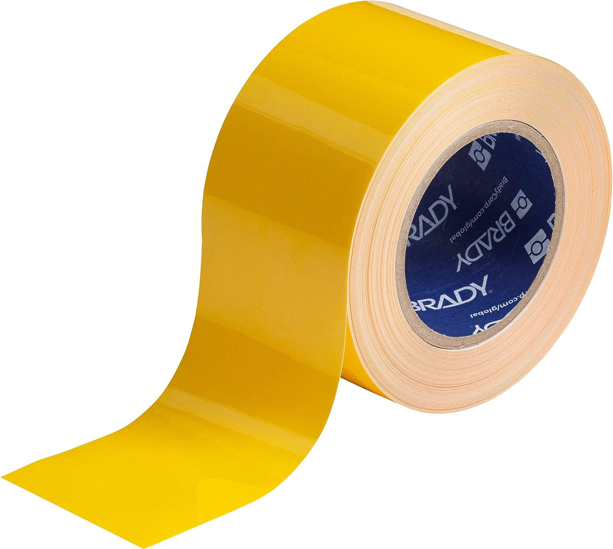 Brady ToughStripe Cinta de Marcado de Piso, 4 Pulgadas x 100 Pies, Negro y Amarillo - 7.6 cm - Yellow