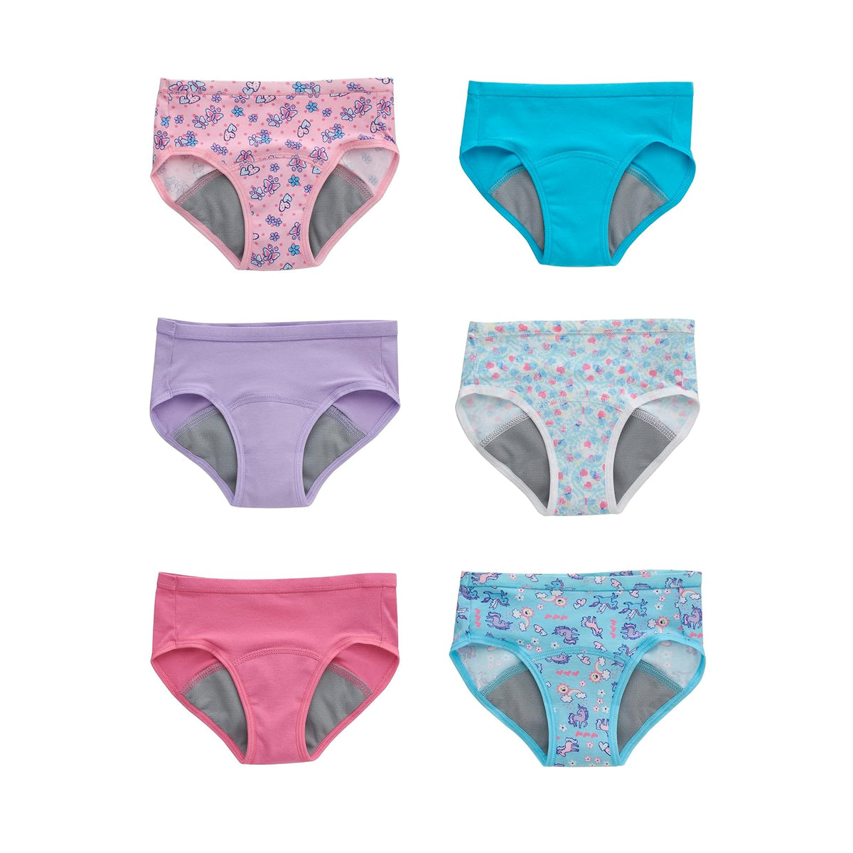 Hanes - Calzoncillos para Entrenamiento de Orinal para niñas pequeñas, Que absorben la Humedad, protección contra el Olor, Ropa Interior para Entrenamiento de Orinal, Paquete de 6