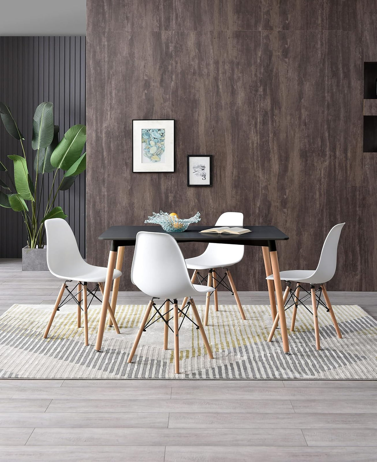 Alterego - Mesa Rectangular nórdica London, Color Negro